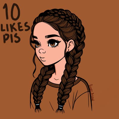 realistic girl with braids