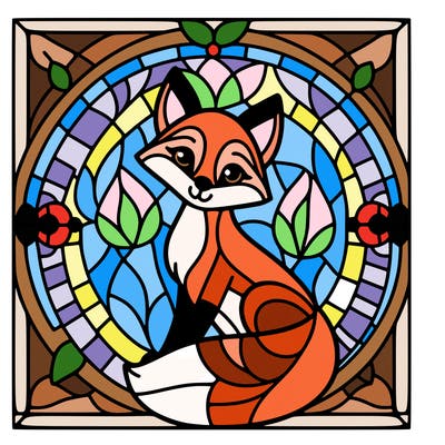 foxstained glass window
