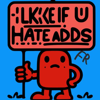 sign that says like if u hate adds