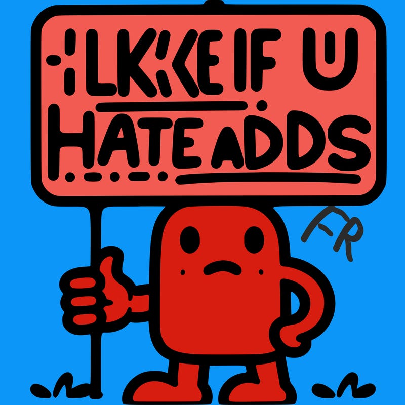 sign that says like if u hate adds