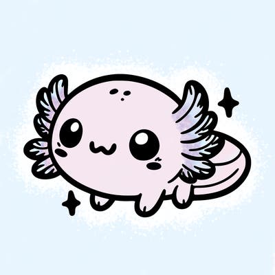 cute easy baby axolotl