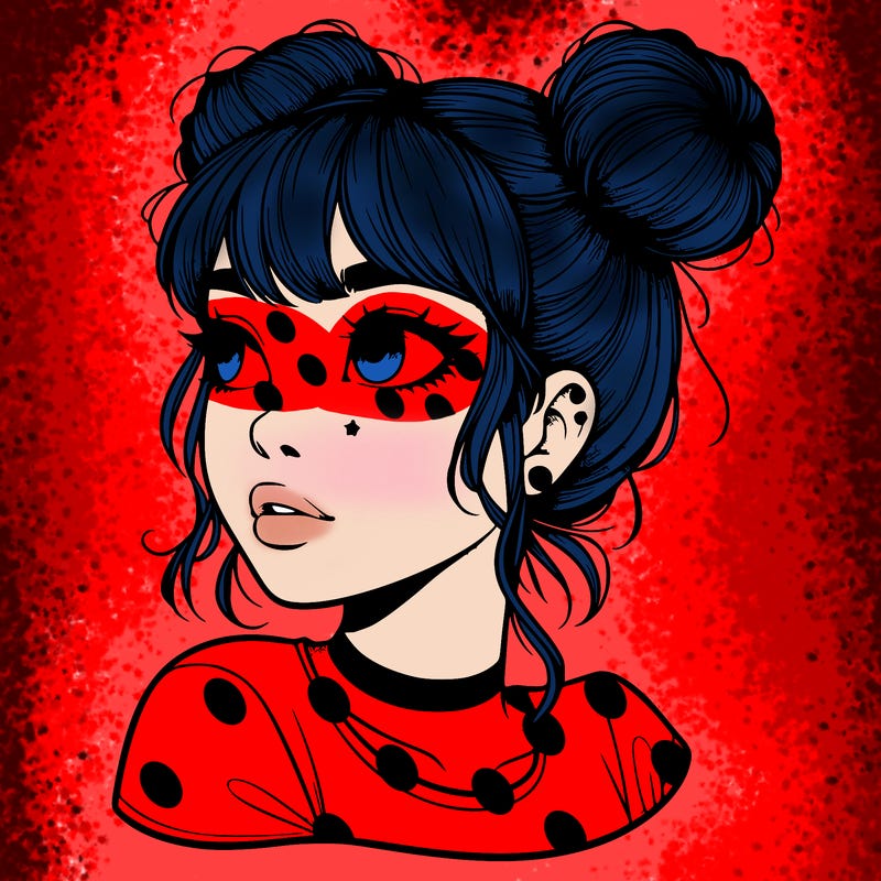 realistic girl with spacebuns