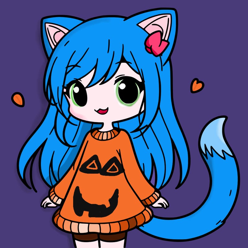 girl with cat ears and tail