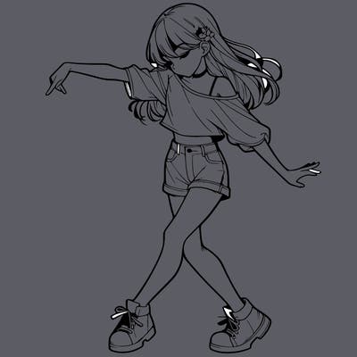 realistic girl danceing