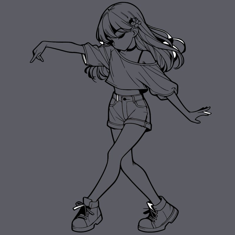 realistic girl danceing