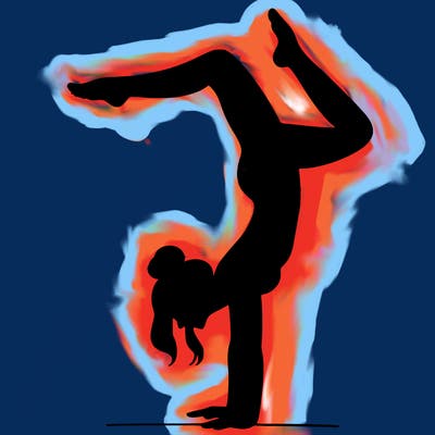 a woman doing a handstand