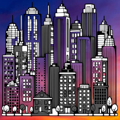 a city with skyscrapers