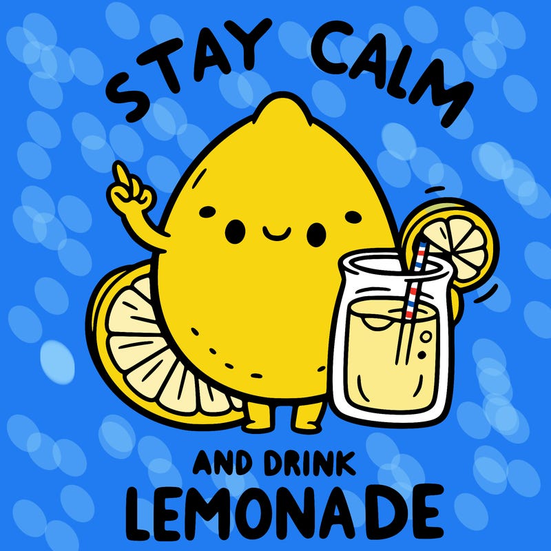 stay calm and drink lemonade