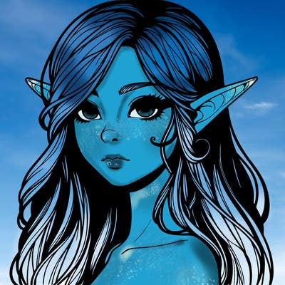 elf girl realistic dark fantasy