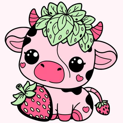 cute strawberry cow