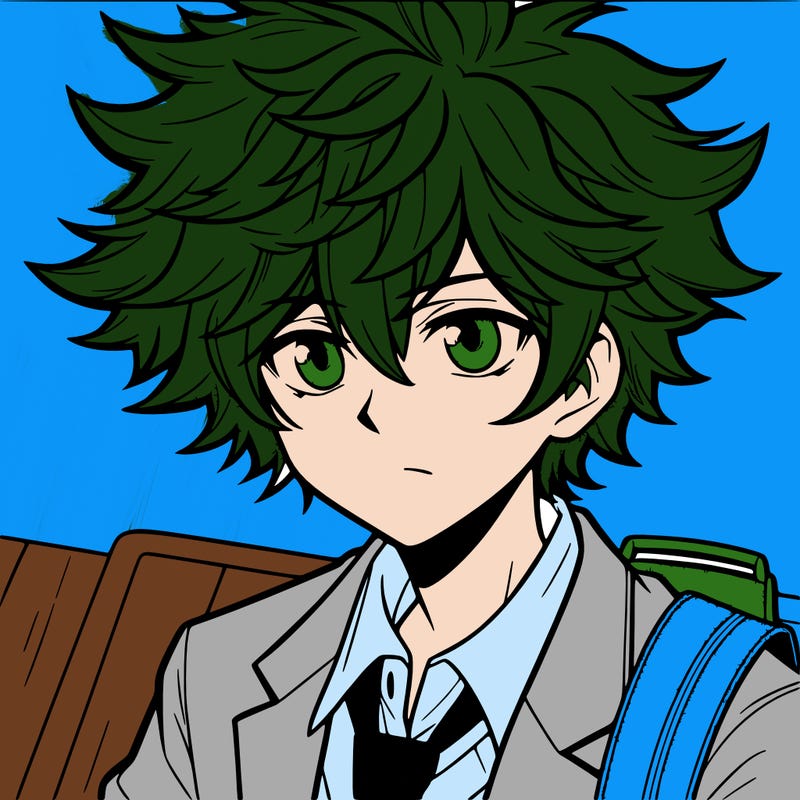 manga character boy with large hair