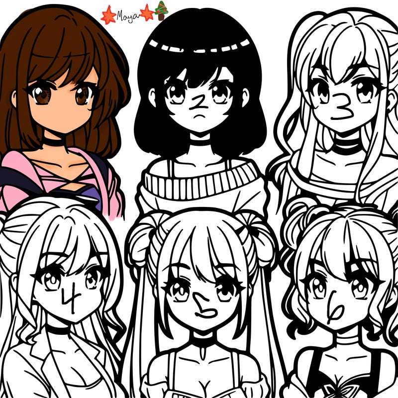 make girls with different anime styles