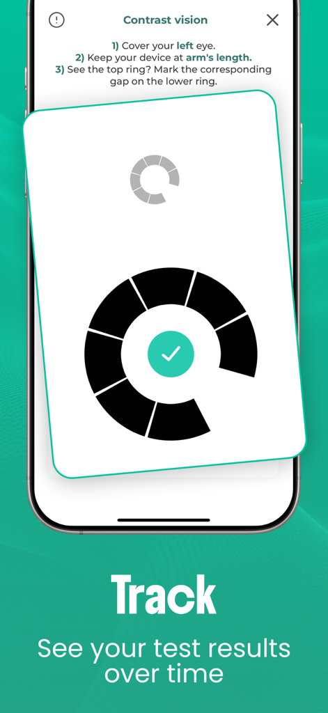 Eye Test: Check Your Vision - Pantalla de prueba de visión digital para verificar la sensibilidad del contraste visual.