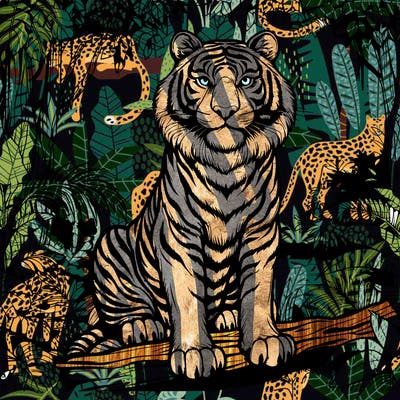 realistic tiger in the jungle