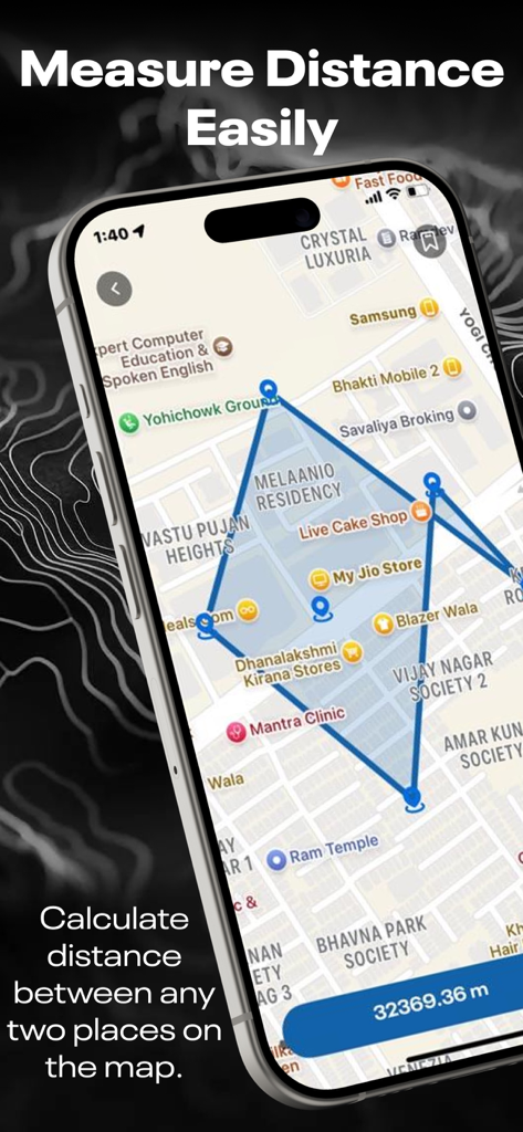Instant Google Street View Map - デジタルマップ上の複数の場所間の距離を計算するためのインターフェース