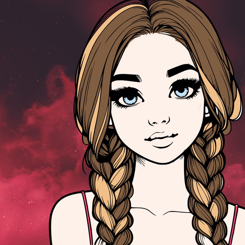 realistic girl with braids