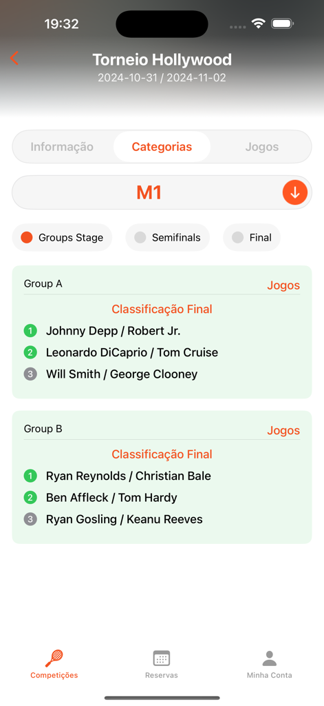 PadelTeams - PadelTeams mobile app tournament group stage rankings and standings