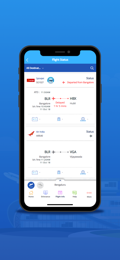 AirSewa - Real-time flight status and departure tracking for Indian airports in the AirSewa app.