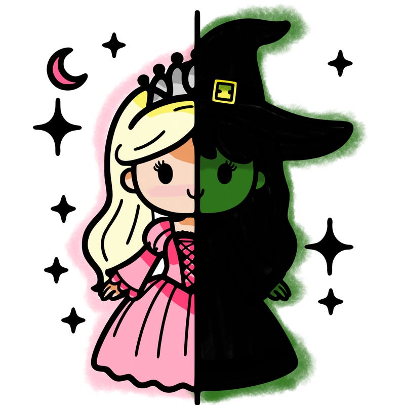 split princess and witch