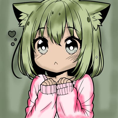 shy anime catgirl