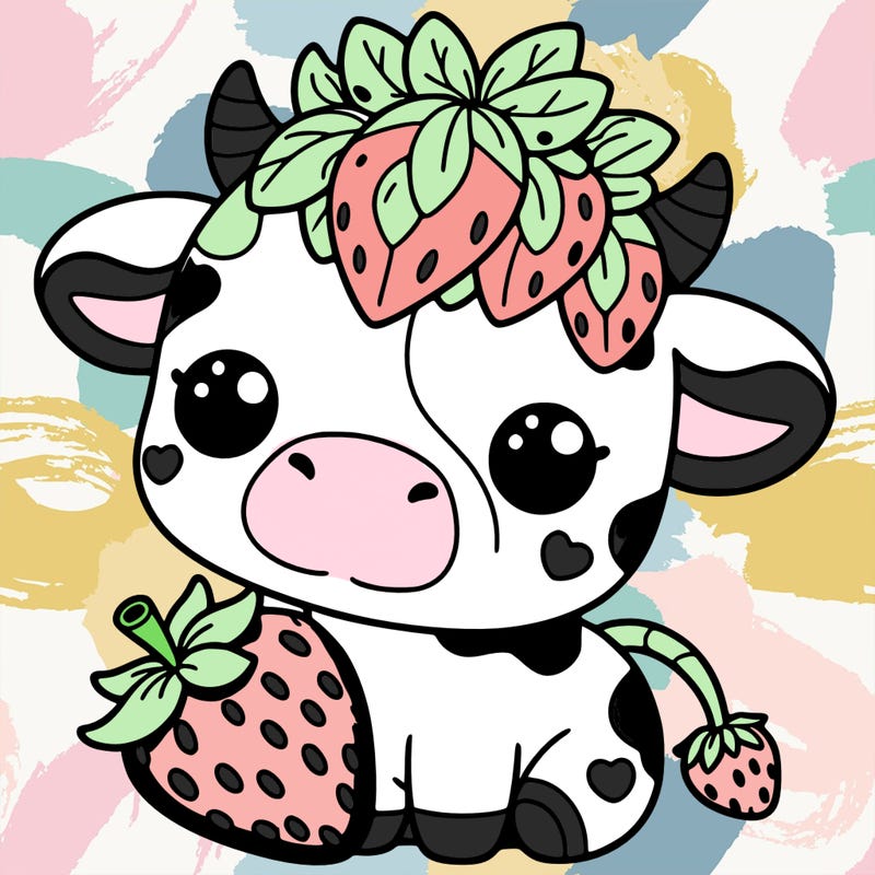 cute strawberry cow