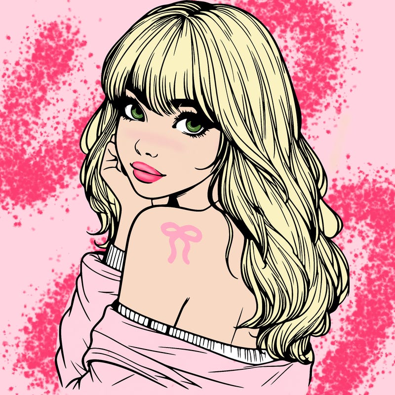 realistic girl with bangs looking over her shoulder