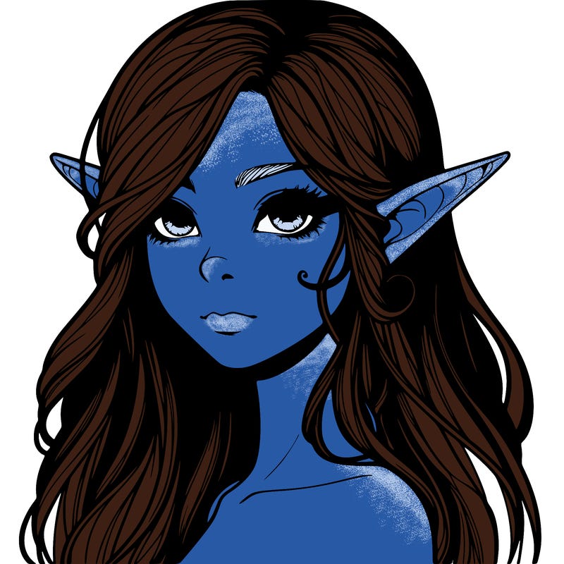 elf girl realistic dark fantasy