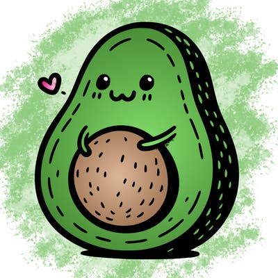 an avocado hugging an avocado