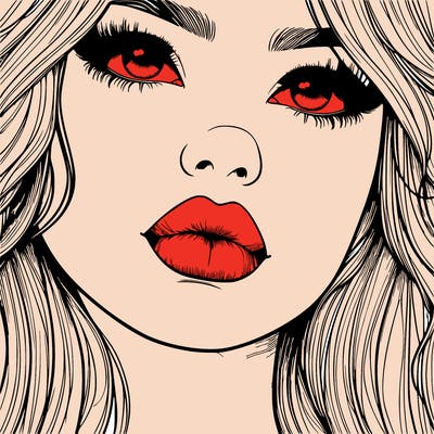 really realistic girl with lips