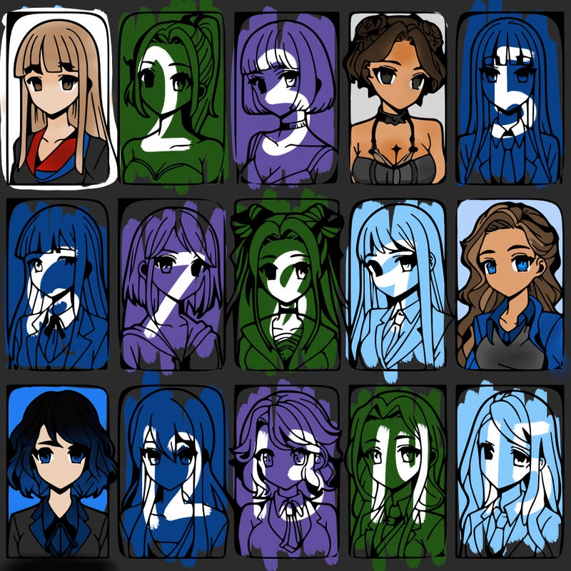 girls that look diffrent anime