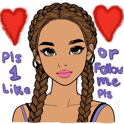 realistic girl with braids