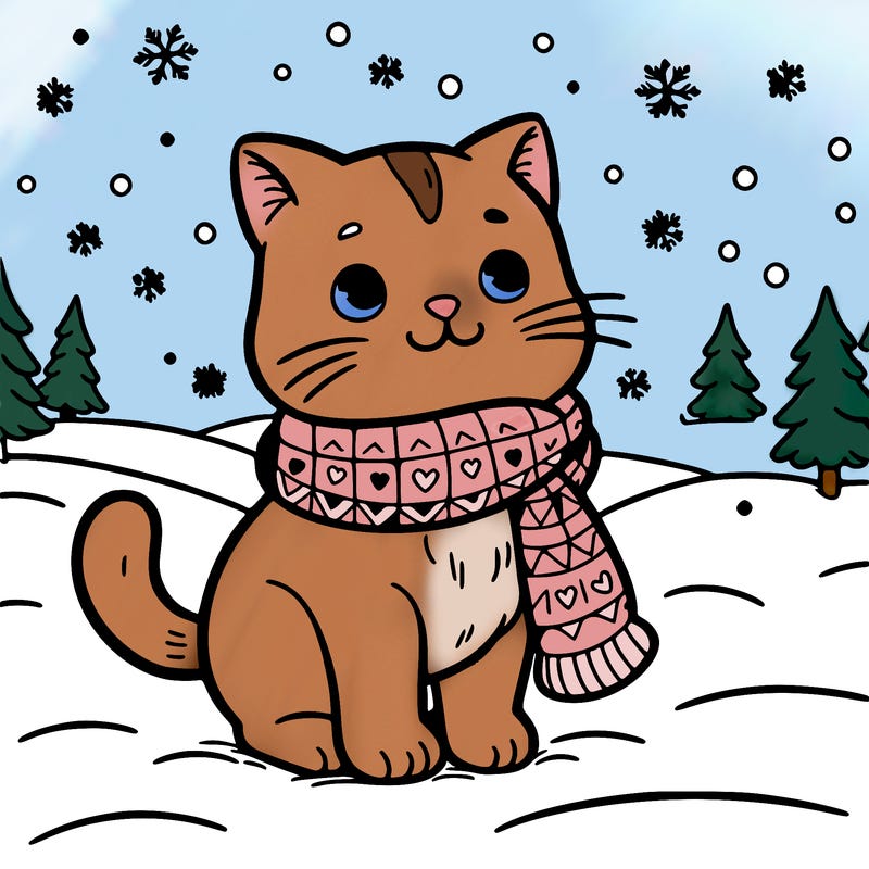 cat in the snow