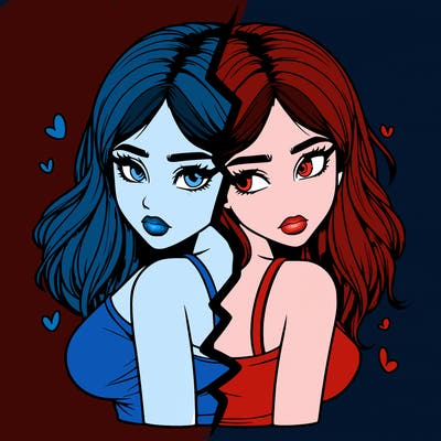 realistic girl split