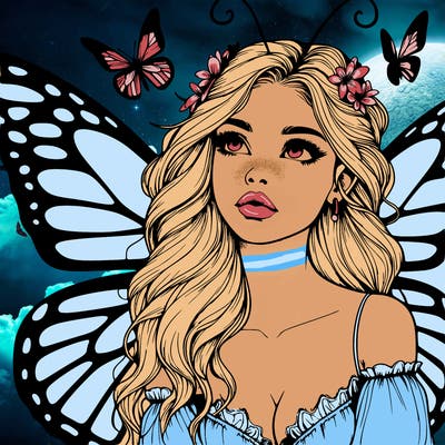 butterfly fairy realistic girl