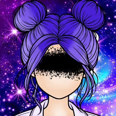 realistic girl with buns on the top of her hair