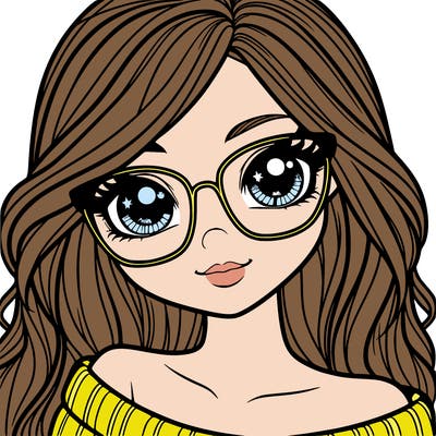 girl with beautiful eyes, hair, and glasses