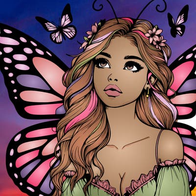 butterfly fairy realistic girl