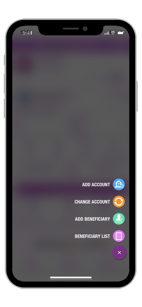 BHIM KBL UPI - BHIM KBL UPI mobile app screen with buttons for adding accounts and beneficiaries