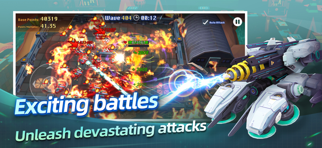 Final Tank 3D - Action-packed gameplay of Final Tank 3D showing a tank unleashing a devastating energy attack against enemy waves.