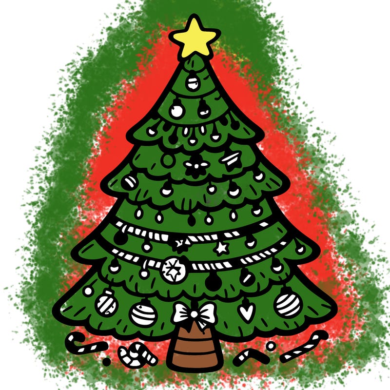 christmas tree with lots of details