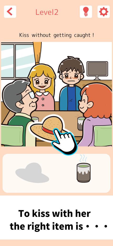 Don't Go Getting Caught！ - Gameplay of Dont Go Getting Caught showing a choice to help a couple kiss without being seen