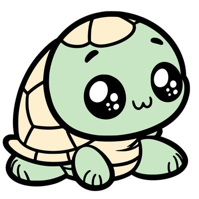 cute little animated turtle