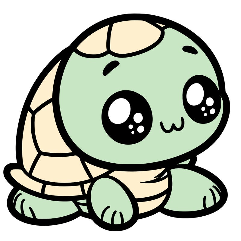 cute little animated turtle
