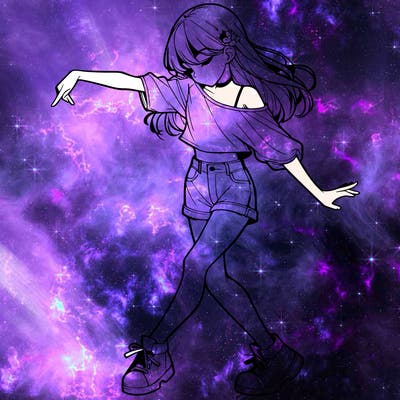 realistic girl danceing