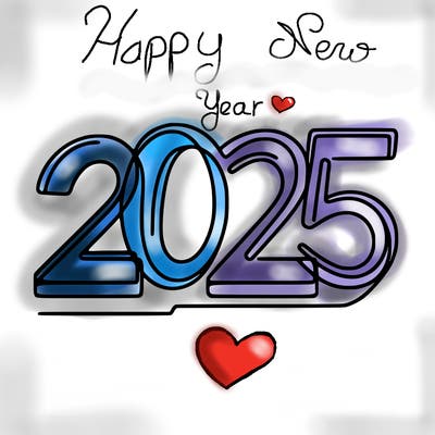 one line numbers sketch design “2025”