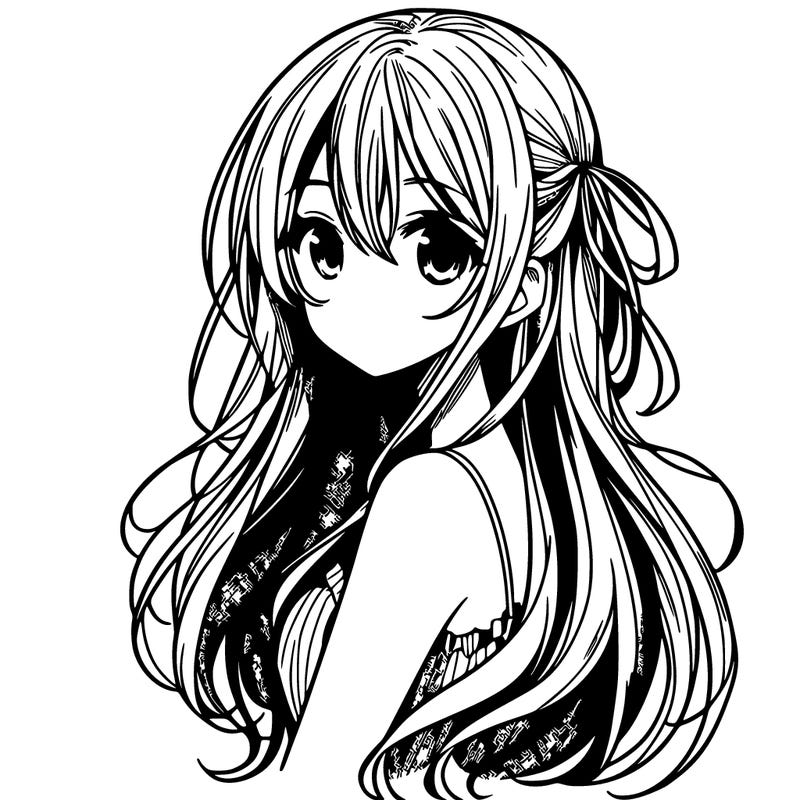 manga girl with long hair