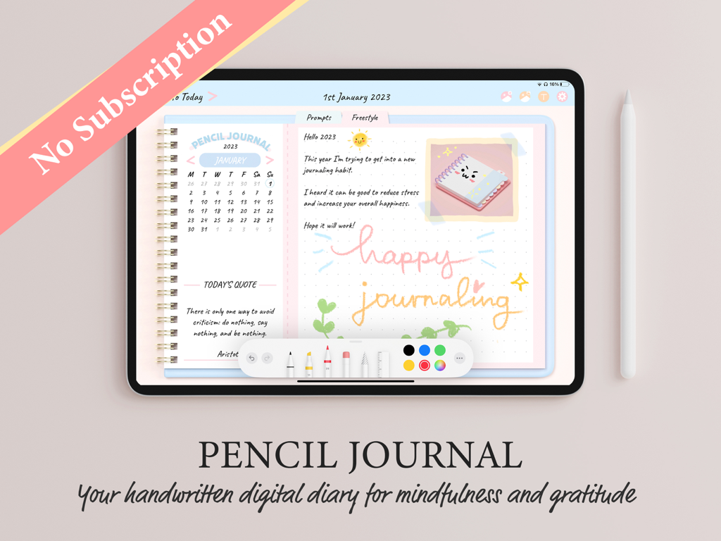 Pencil Journal - Digital Diary - Productivity App | MWM
