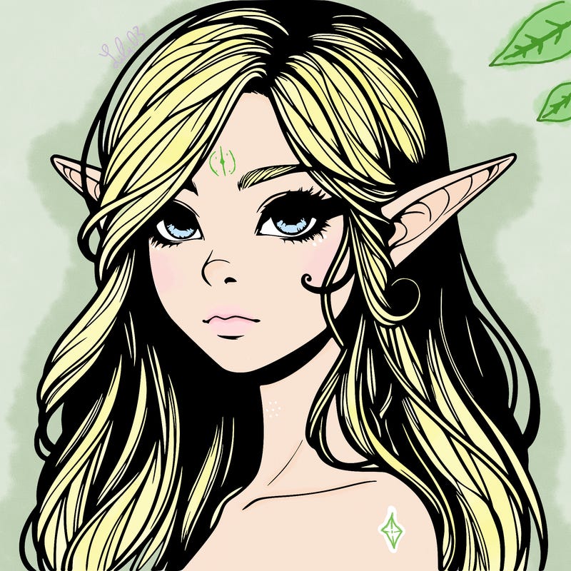 elf girl realistic dark fantasy