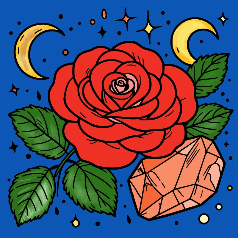 rose with moonstone