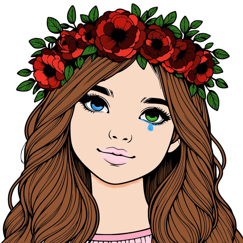 realistic girl with flower crown